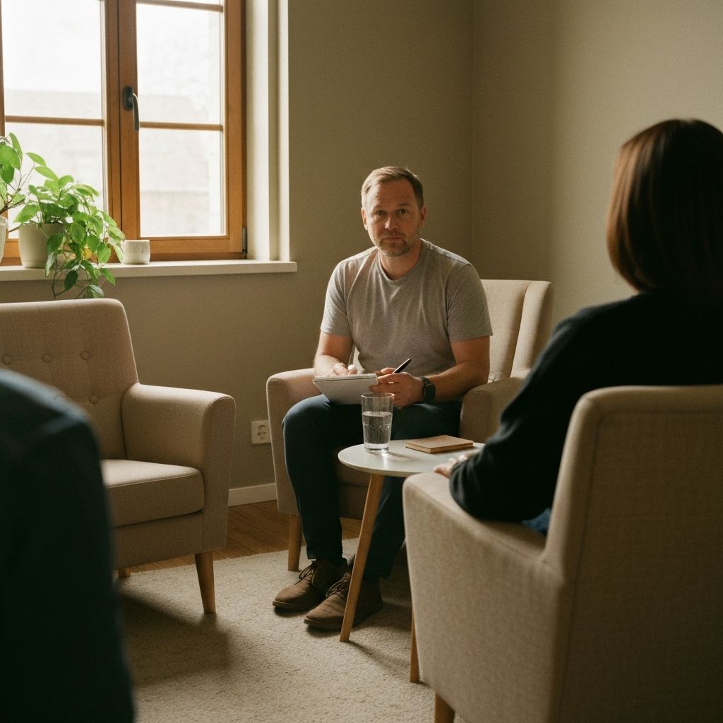 Therapist meeting with client